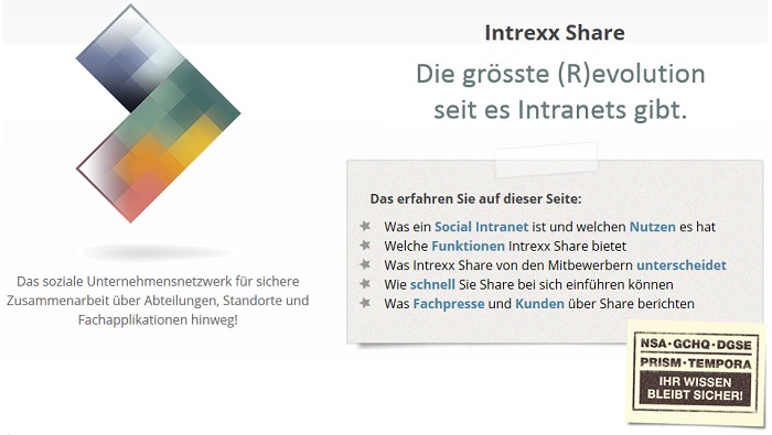 Intrexx Share - Das soziale Unternehmensnetzwerk für sichere Zusammenarbeit über Abteilungen, Standorte und Fachapplikationen hinweg.